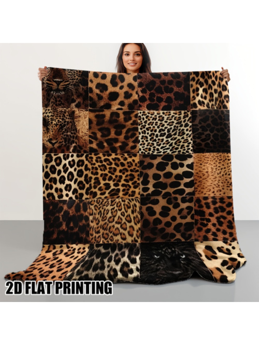 1pc Ultra Soft Flannel Leopard Print Blanket Plush All Season Throw With Brown Black Beige White Gray Blue Light Beige Friendly Luxury Bedspread For Couch Camping Travel Elegan